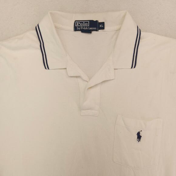 Polo by Ralph Lauren Collared Short Sleeve Polo Shirt Mens Size XL White - Picture 1 of 9